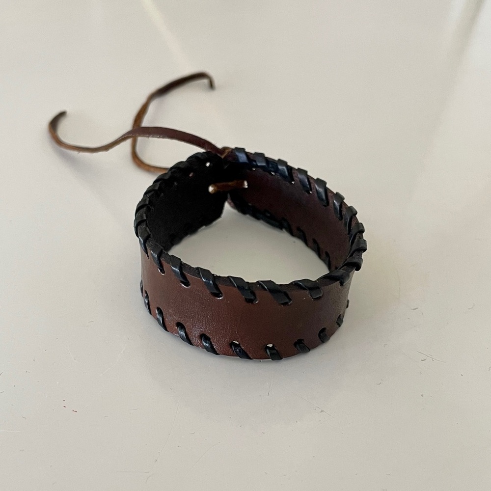 Brown and Black Leather Bracelet